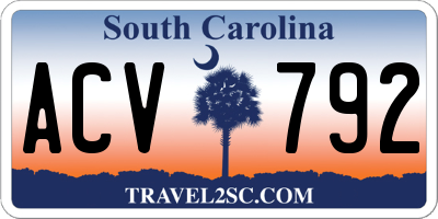 SC license plate ACV792