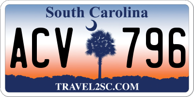 SC license plate ACV796
