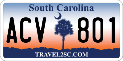 SC license plate ACV801