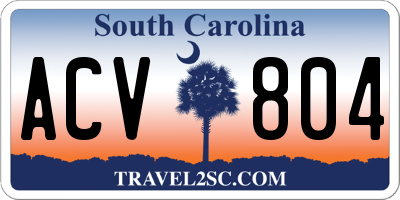 SC license plate ACV804