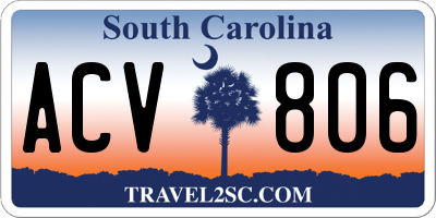 SC license plate ACV806