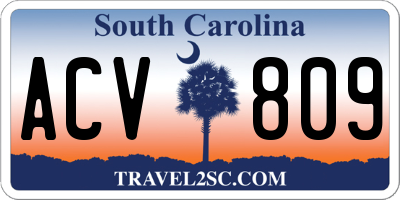 SC license plate ACV809