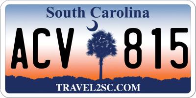 SC license plate ACV815