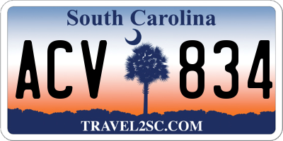 SC license plate ACV834