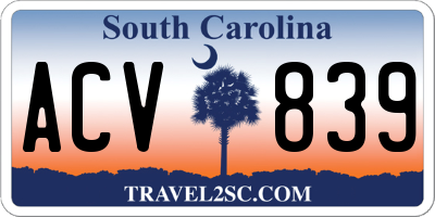 SC license plate ACV839