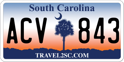 SC license plate ACV843