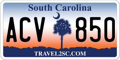 SC license plate ACV850