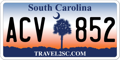 SC license plate ACV852