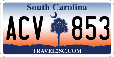 SC license plate ACV853