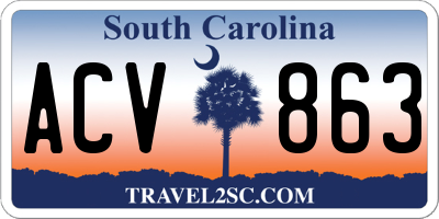 SC license plate ACV863