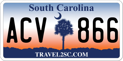 SC license plate ACV866
