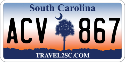 SC license plate ACV867