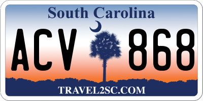 SC license plate ACV868