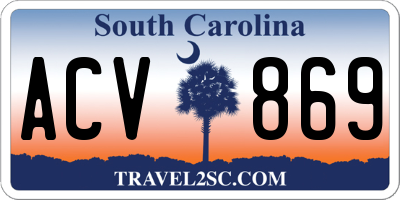 SC license plate ACV869