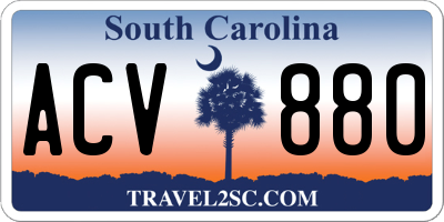 SC license plate ACV880
