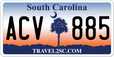 SC license plate ACV885