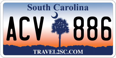 SC license plate ACV886