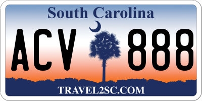 SC license plate ACV888