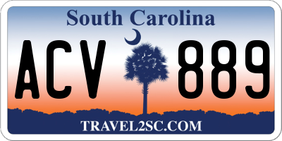 SC license plate ACV889