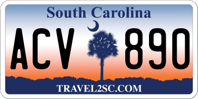 SC license plate ACV890