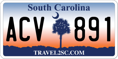 SC license plate ACV891