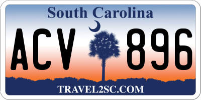 SC license plate ACV896