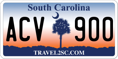 SC license plate ACV900