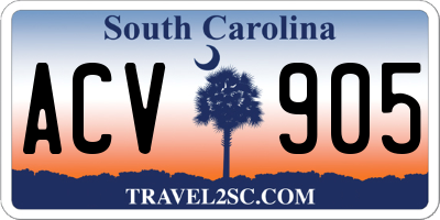 SC license plate ACV905