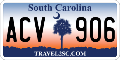 SC license plate ACV906