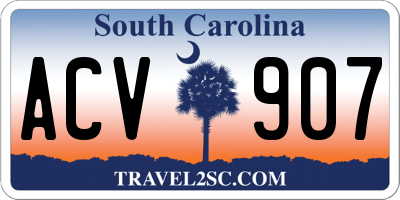 SC license plate ACV907
