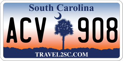 SC license plate ACV908