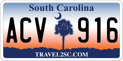 SC license plate ACV916