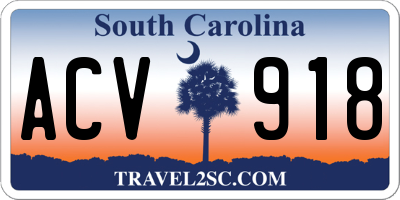 SC license plate ACV918