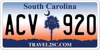 SC license plate ACV920