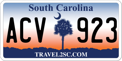 SC license plate ACV923