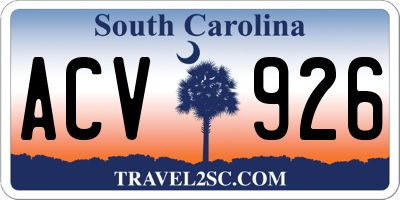 SC license plate ACV926