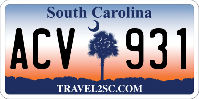 SC license plate ACV931