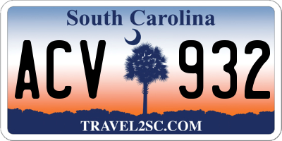 SC license plate ACV932