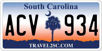 SC license plate ACV934