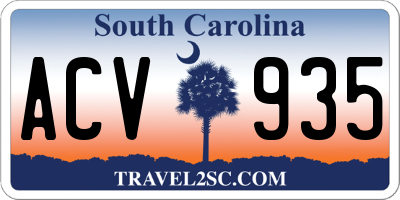 SC license plate ACV935