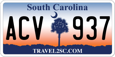 SC license plate ACV937