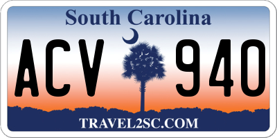 SC license plate ACV940