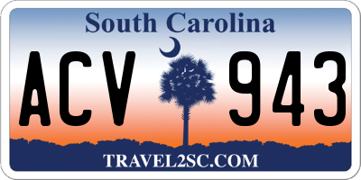 SC license plate ACV943