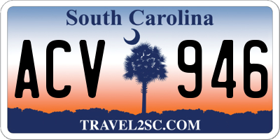 SC license plate ACV946