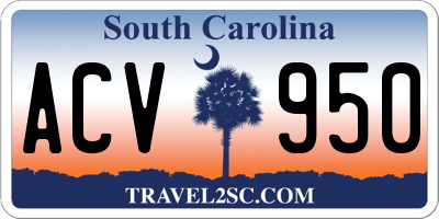 SC license plate ACV950