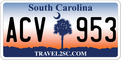 SC license plate ACV953