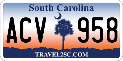 SC license plate ACV958
