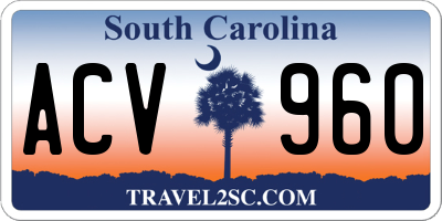 SC license plate ACV960