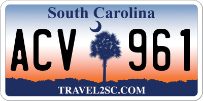 SC license plate ACV961