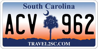 SC license plate ACV962
